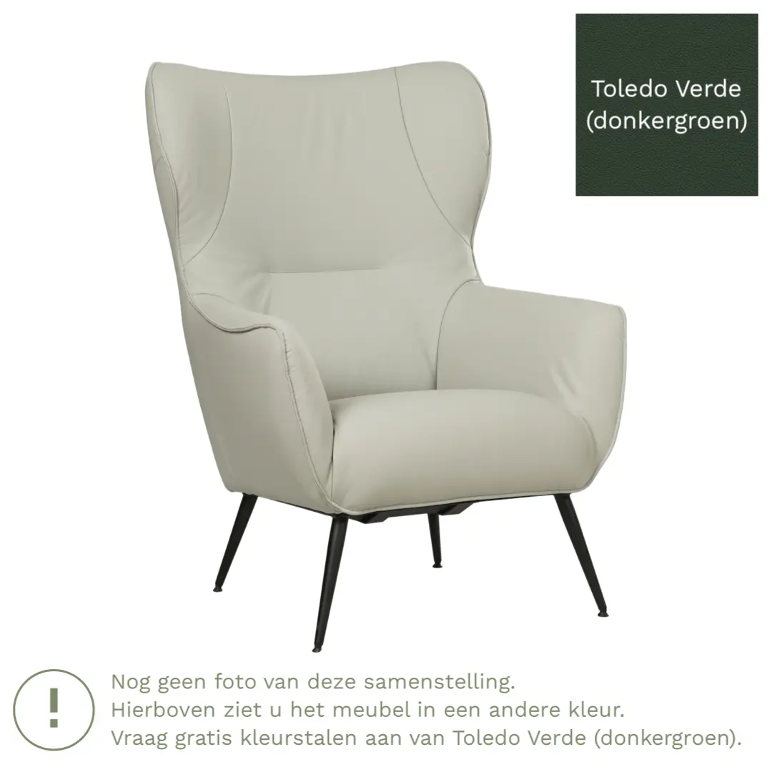 afbeelding van Leren fauteuil Flair - Toledo Verde (donkergroen)