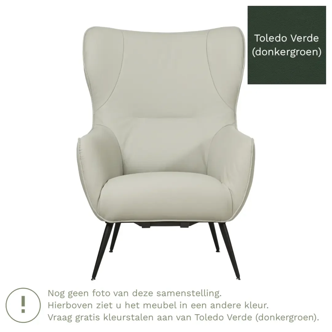 afbeelding van Leren fauteuil Flair - Toledo Verde (donkergroen)