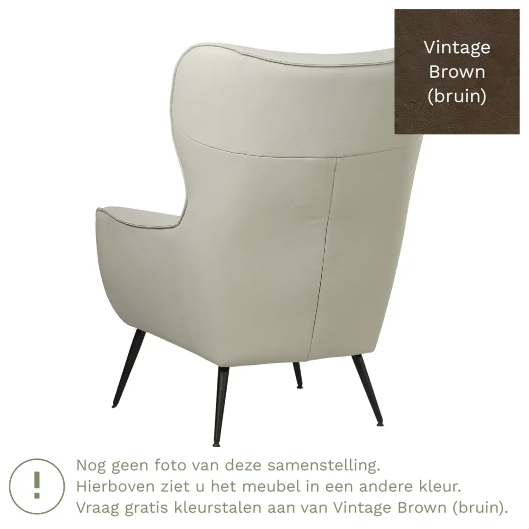 afbeelding van Leren fauteuil Flair - Vintage Brown (bruin)