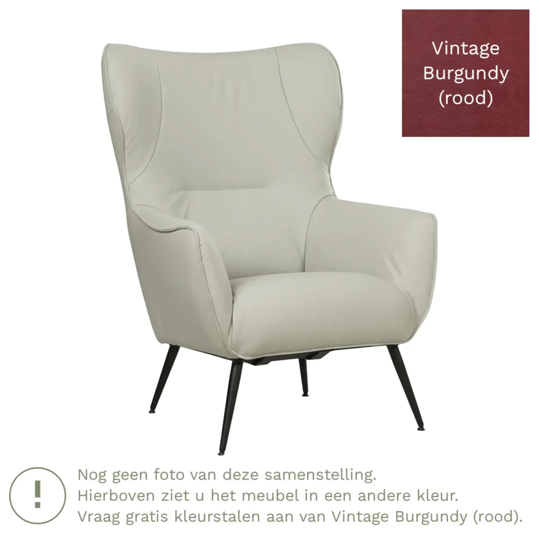afbeelding van Leren fauteuil Flair - Vintage Burgundy (rood)