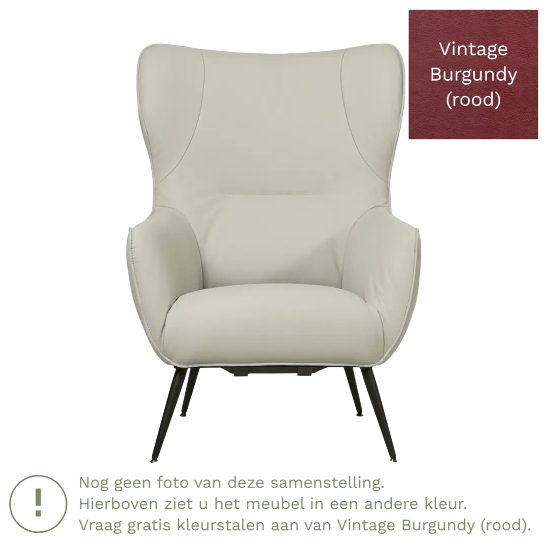 afbeelding van Leren fauteuil Flair - Vintage Burgundy (rood)
