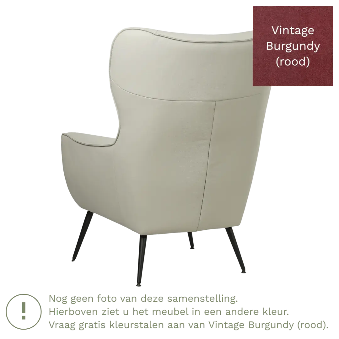 afbeelding van Leren fauteuil Flair - Vintage Burgundy (rood)