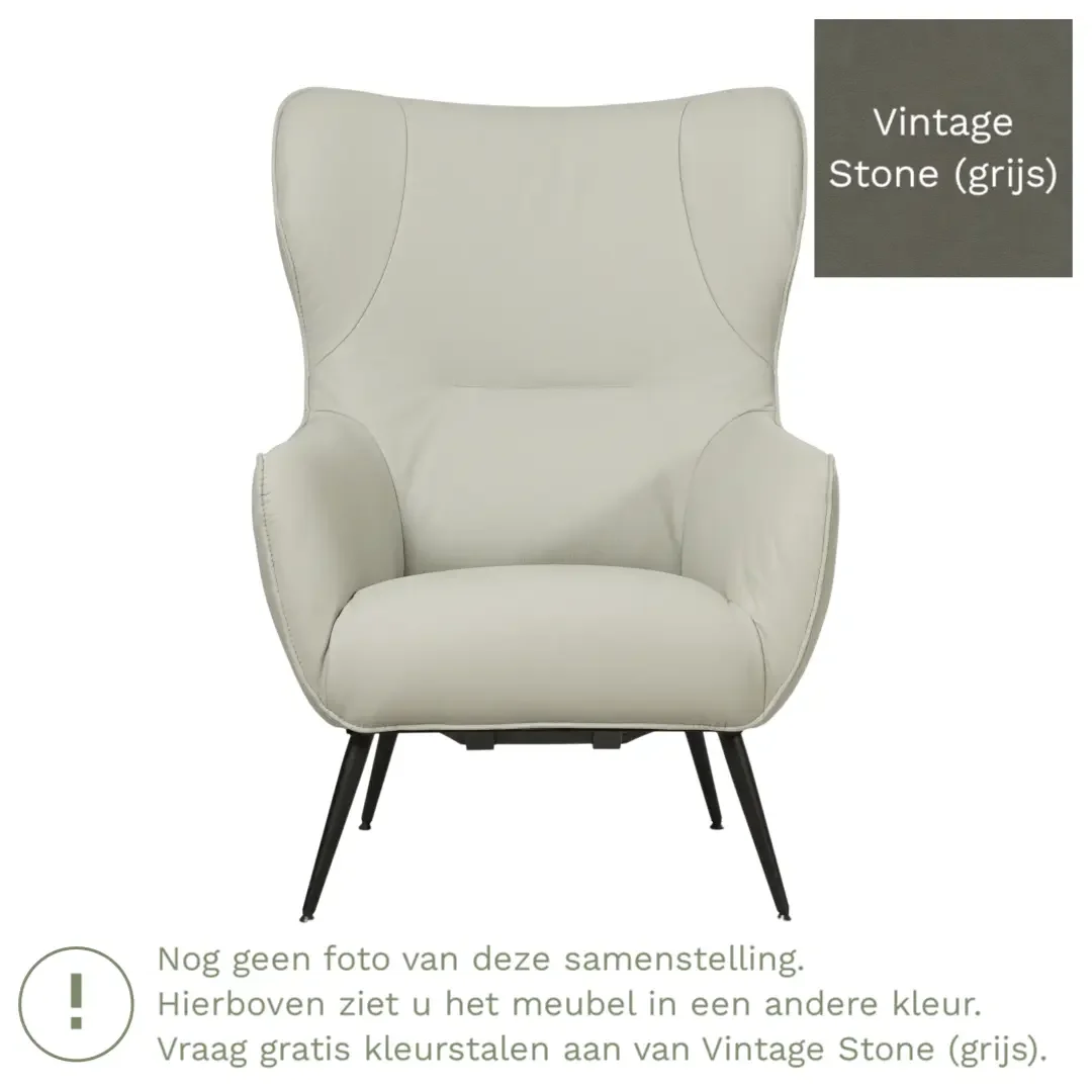 afbeelding van Leren fauteuil Flair - Vintage Stone (grijs)