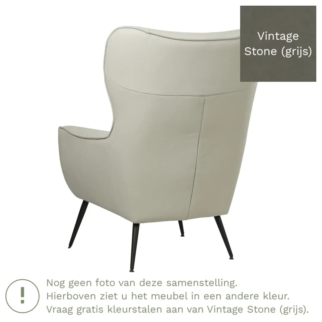 afbeelding van Leren fauteuil Flair - Vintage Stone (grijs)