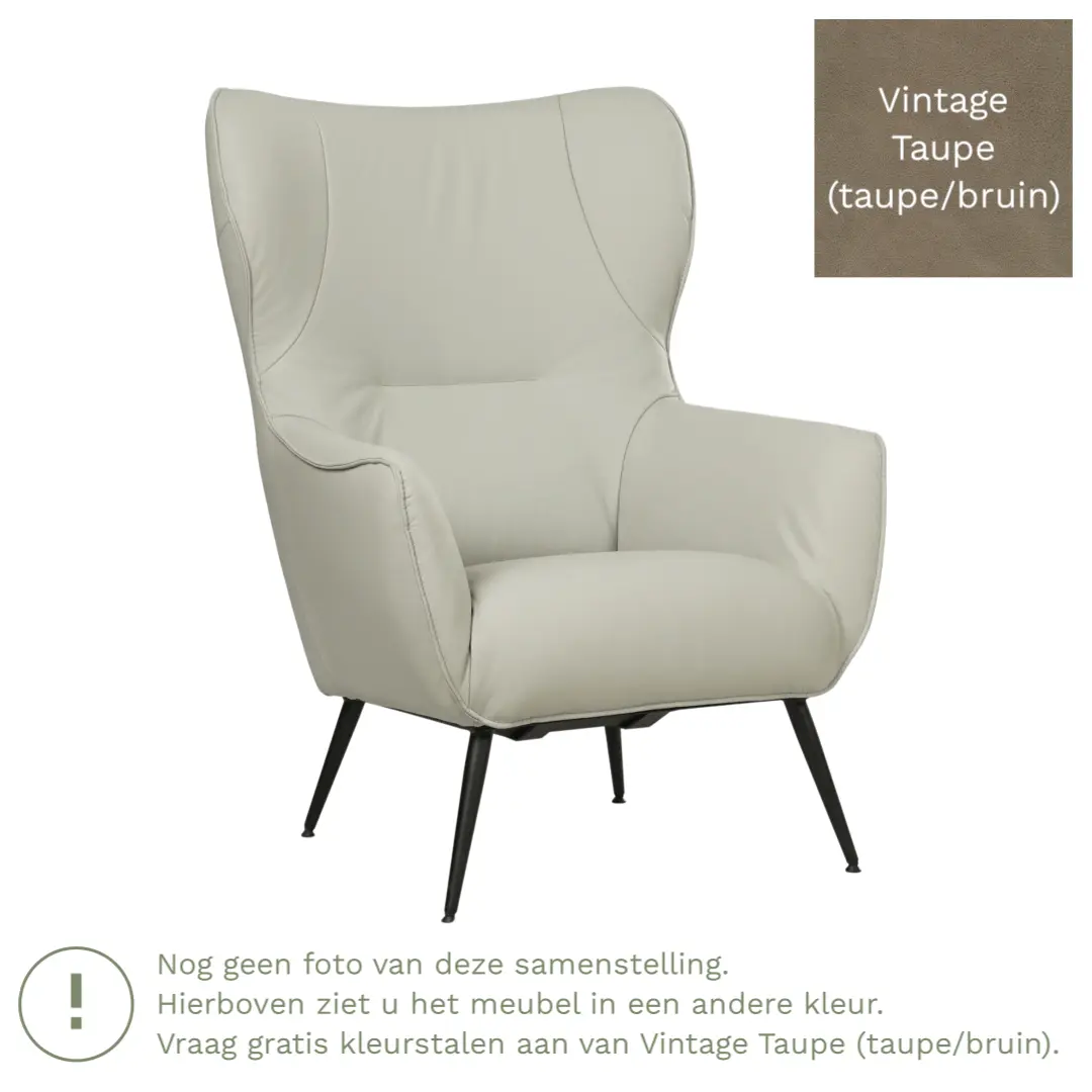 afbeelding van Leren fauteuil Flair - Vintage Taupe (taupe/bruin)