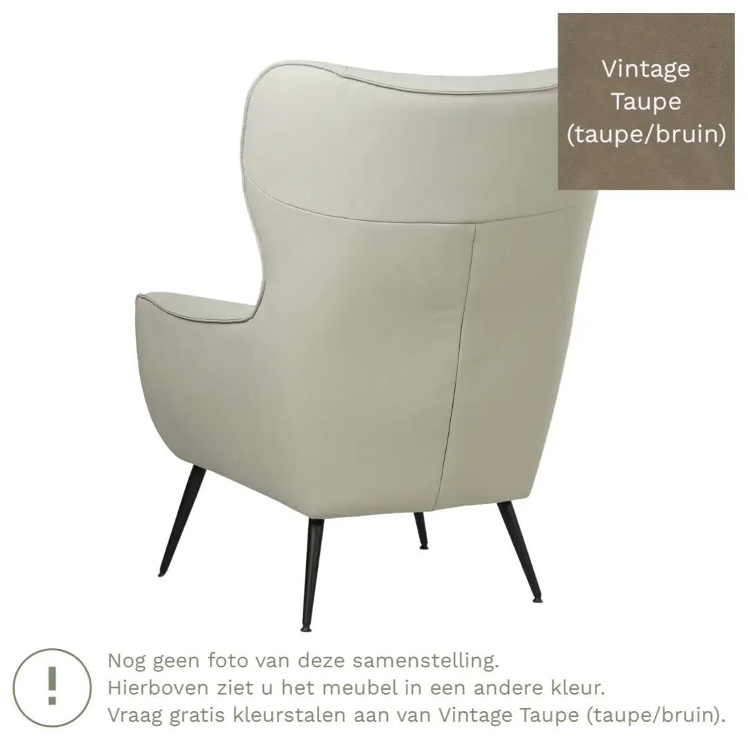afbeelding van Leren fauteuil Flair - Vintage Taupe (taupe/bruin)
