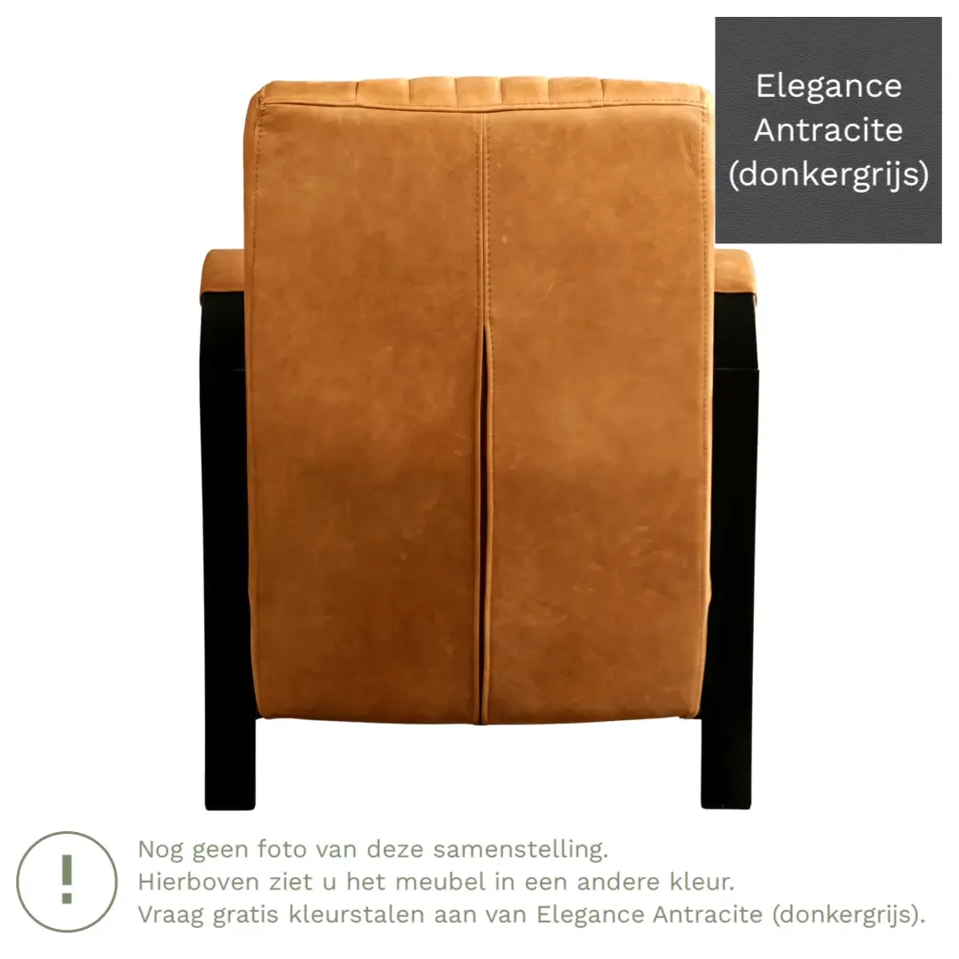 afbeelding van Leren fauteuil Glamour - Elegance Antracite (donkergrijs)