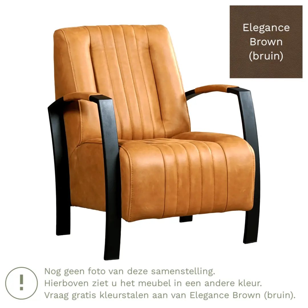 afbeelding van Leren fauteuil Glamour - Elegance Brown (bruin)