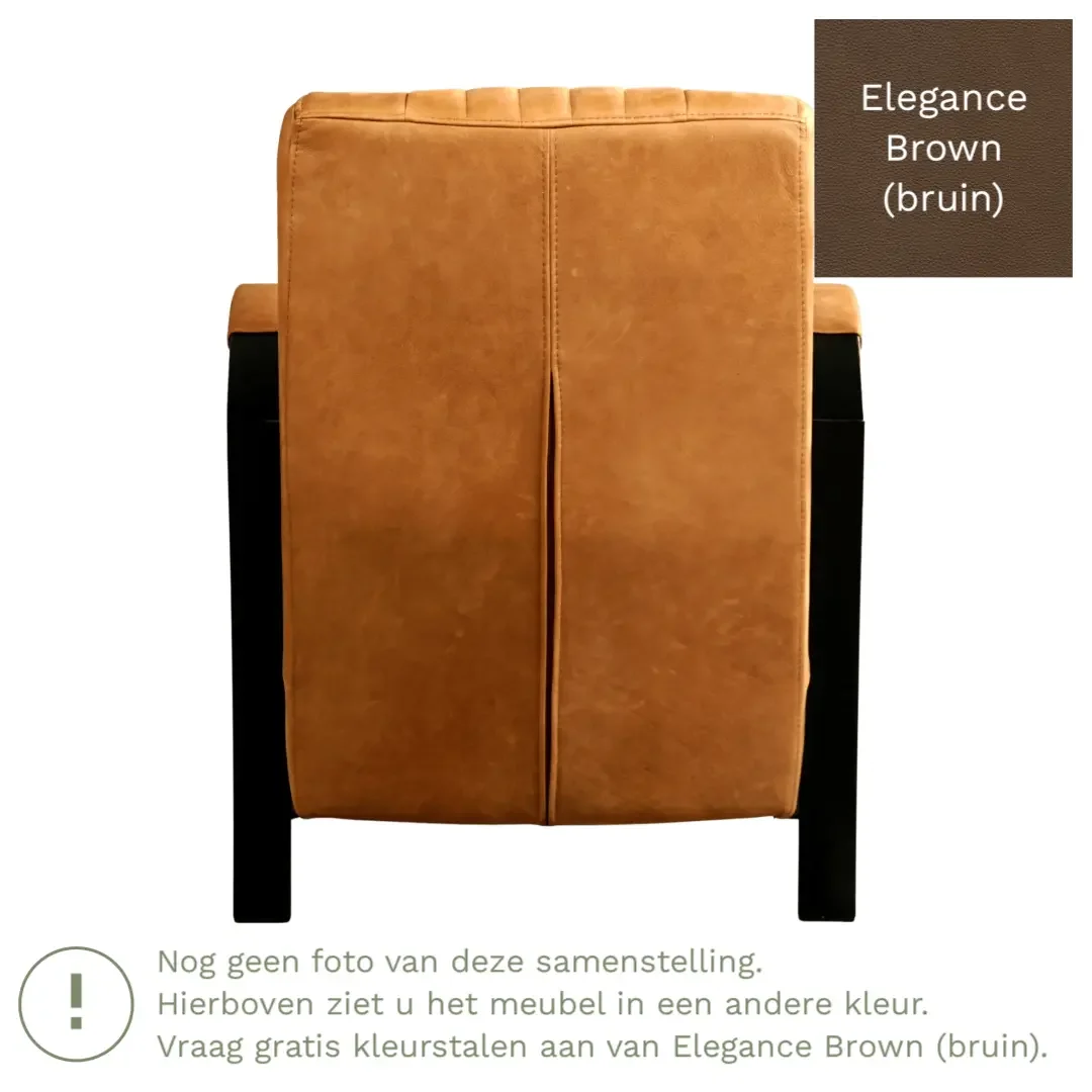afbeelding van Leren fauteuil Glamour - Elegance Brown (bruin)