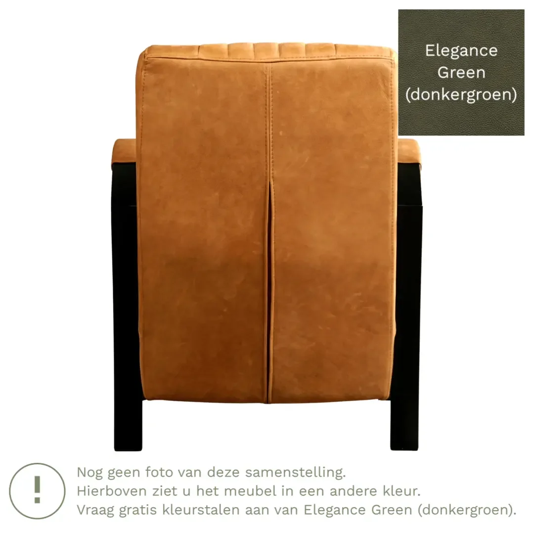 afbeelding van Leren fauteuil Glamour - Elegance Green (donkergroen)