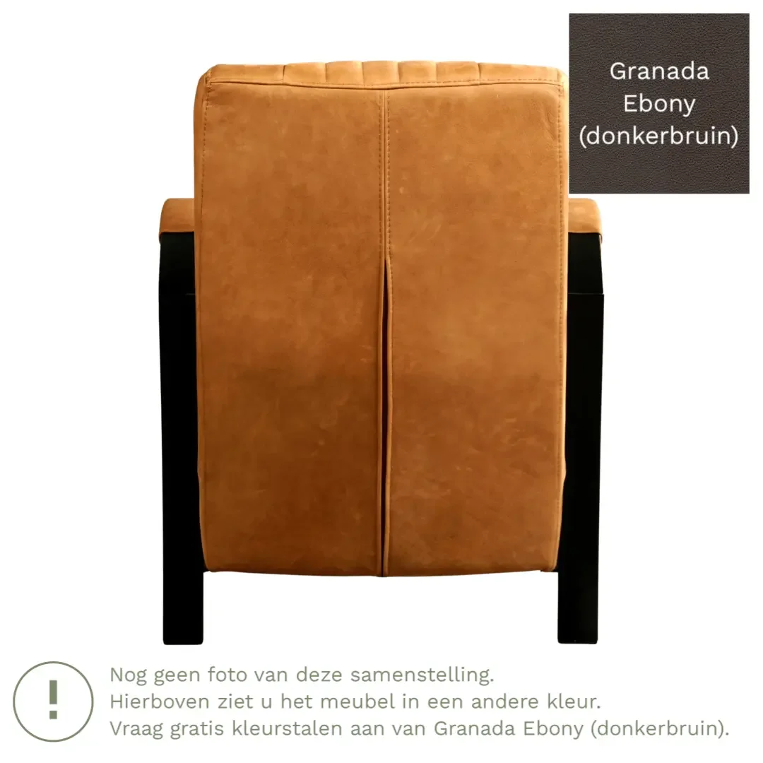afbeelding van Leren fauteuil Glamour - Granada Ebony (donkerbruin)