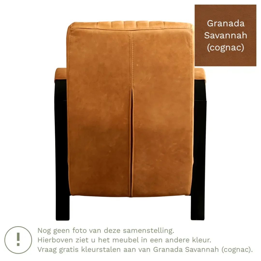 afbeelding van Leren fauteuil Glamour - Granada Savannah (cognac)