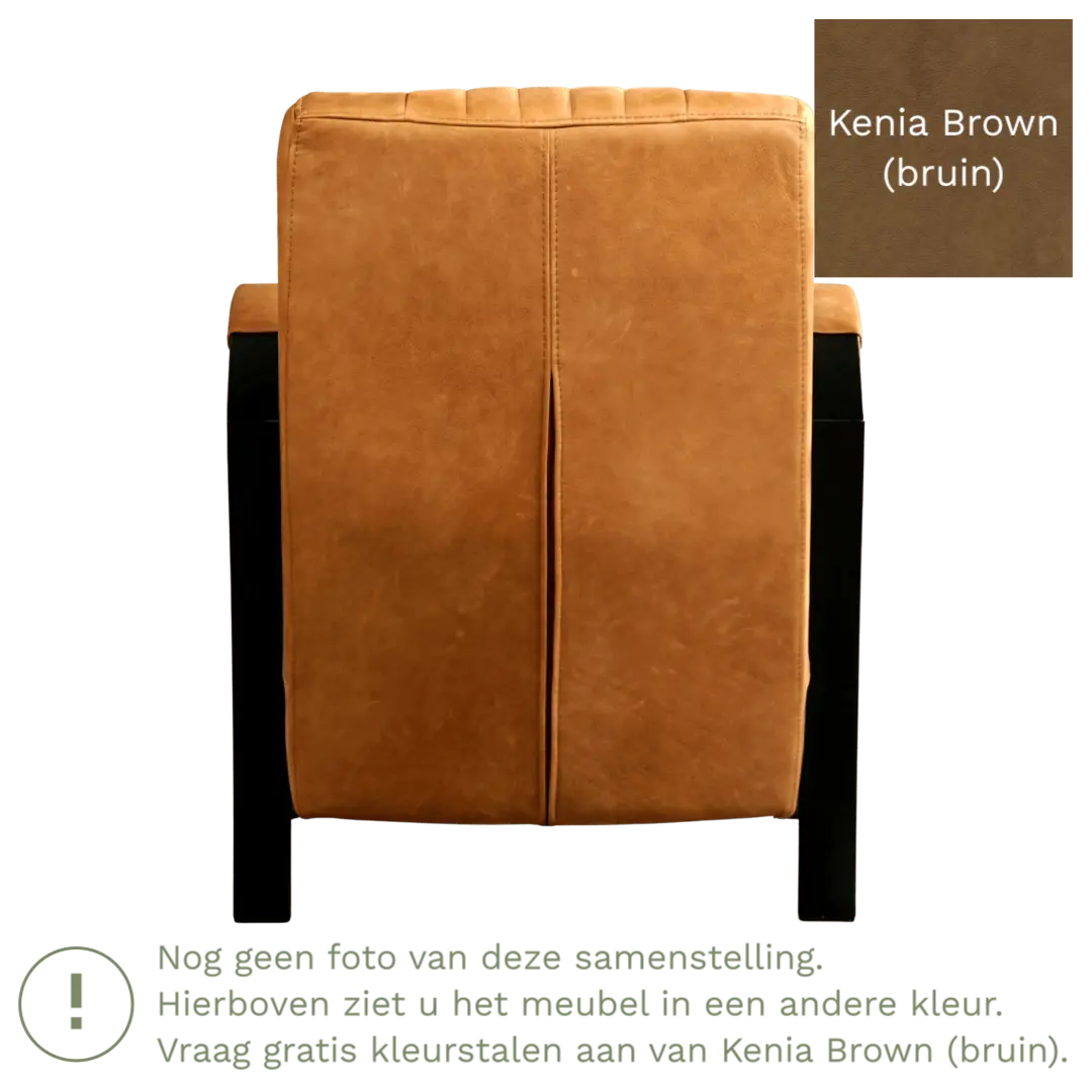 afbeelding van Leren fauteuil Glamour - Kenia Brown (bruin)