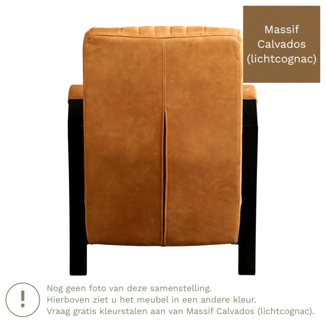 afbeelding van Leren fauteuil Glamour - Massif Calvados (lichtcognac)