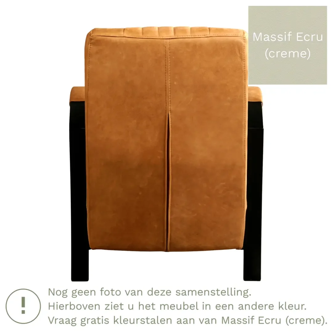 afbeelding van Leren fauteuil Glamour - Massif Ecru (crème)