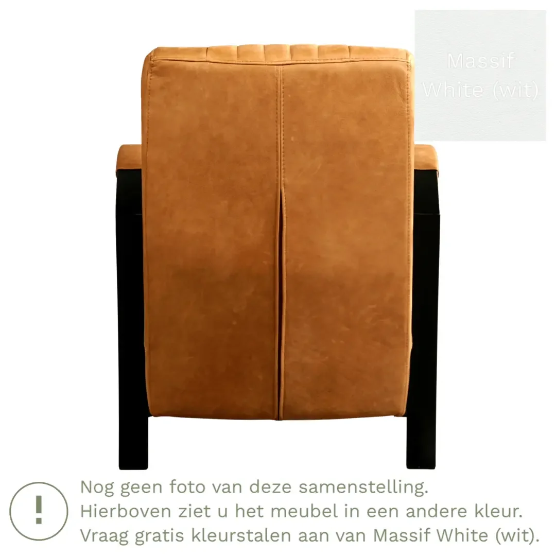 afbeelding van Leren fauteuil Glamour - Massif White (wit)