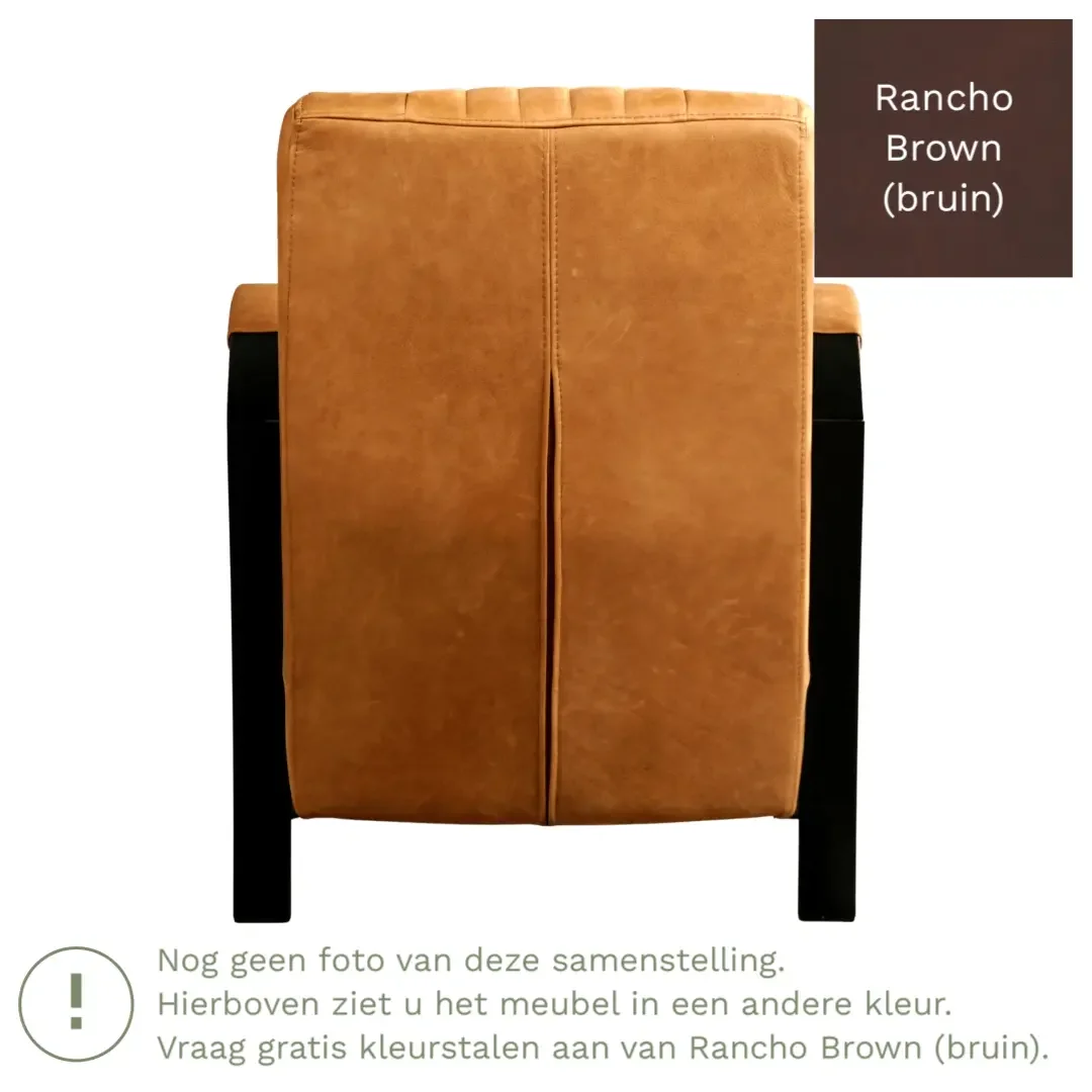afbeelding van Leren fauteuil Glamour - Rancho Brown (bruin)