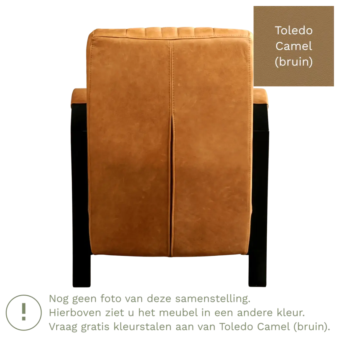 afbeelding van Leren fauteuil Glamour - Toledo Camel (bruin)