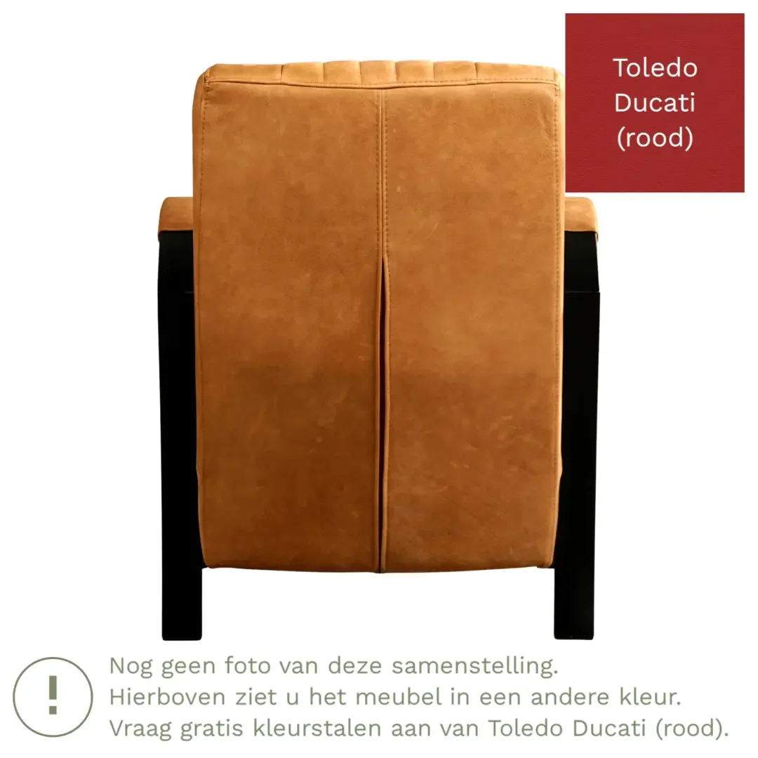 afbeelding van Leren fauteuil Glamour - Toledo Ducati (rood)