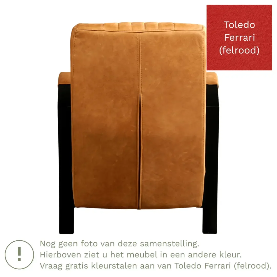 afbeelding van Leren fauteuil Glamour - Toledo Ferrari (felrood)