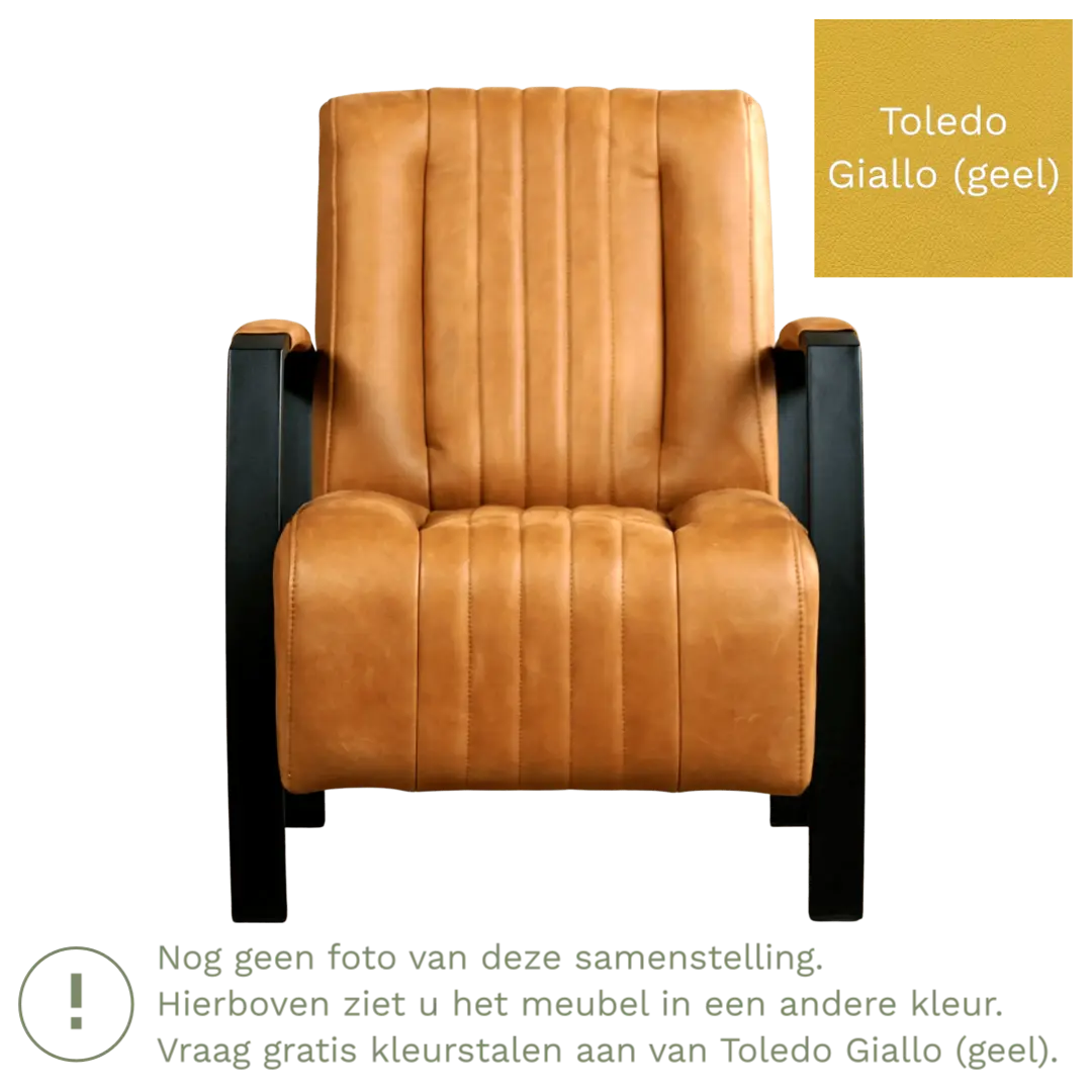 afbeelding van Leren fauteuil Glamour - Toledo Giallo (geel)