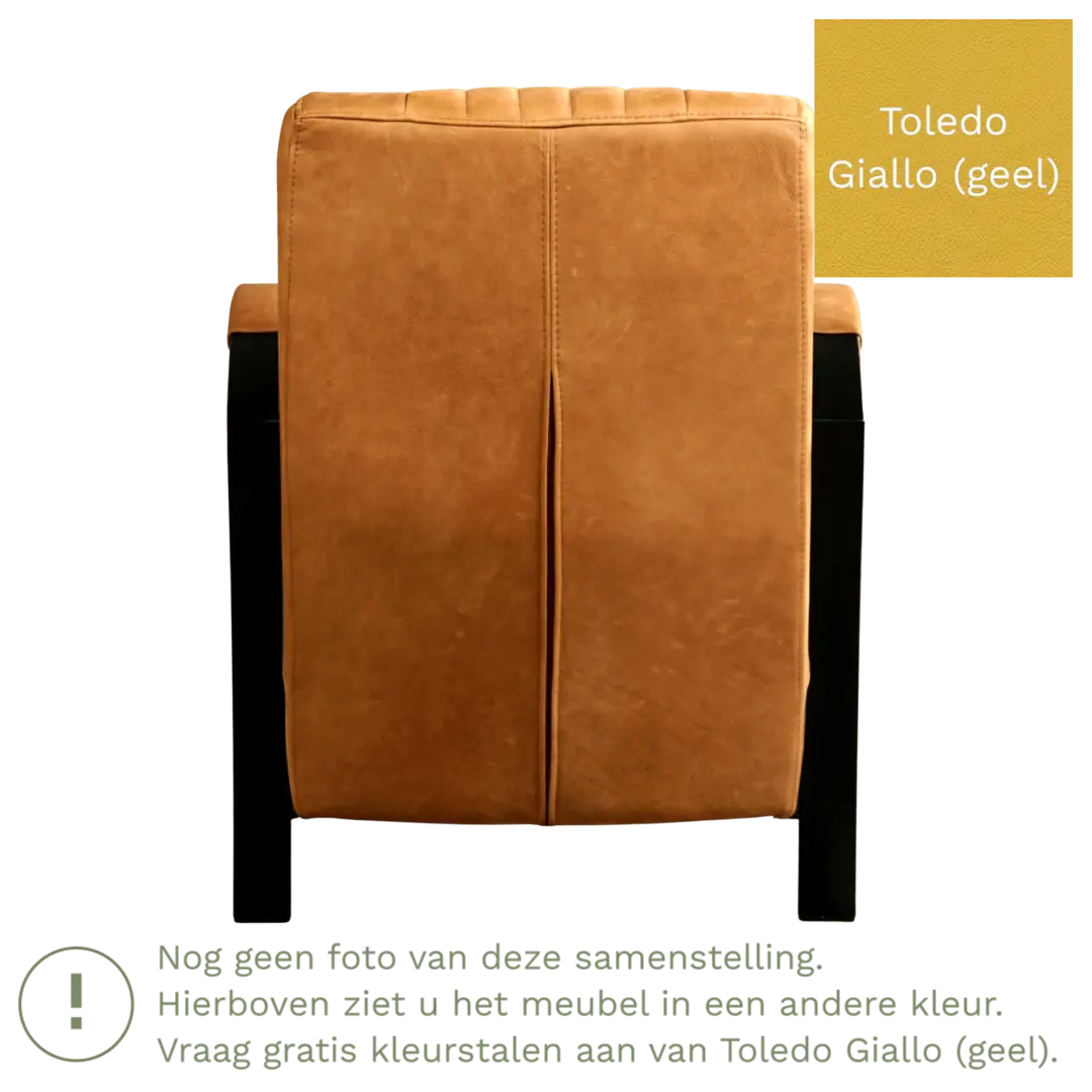 afbeelding van Leren fauteuil Glamour - Toledo Giallo (geel)
