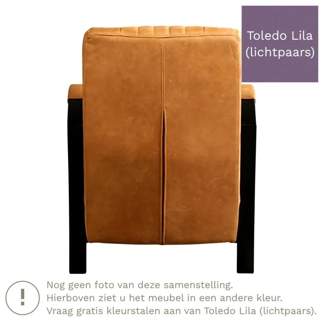 afbeelding van Leren fauteuil Glamour - Toledo Lila (lichtpaars)