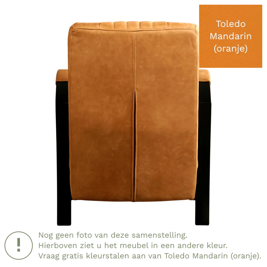 afbeelding van Leren fauteuil Glamour - Toledo Mandarin (oranje)