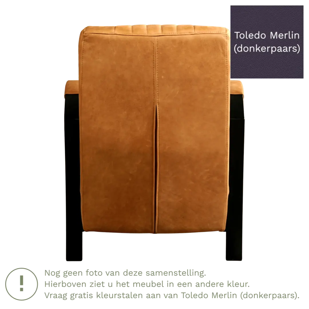 afbeelding van Leren fauteuil Glamour - Toledo Merlin (donkerpaars)