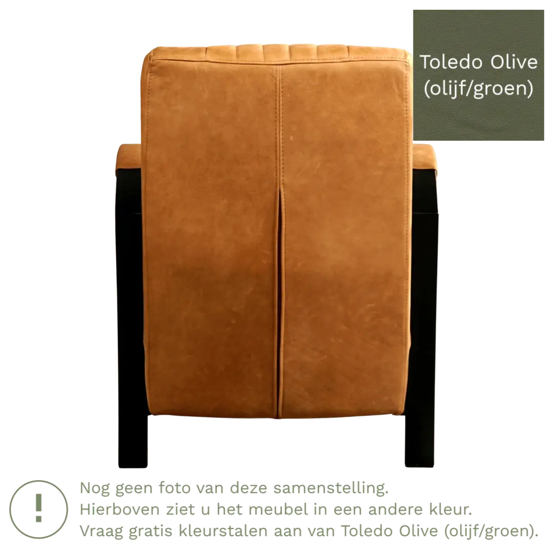 afbeelding van Leren fauteuil Glamour - Toledo Olive (olijf/goen)