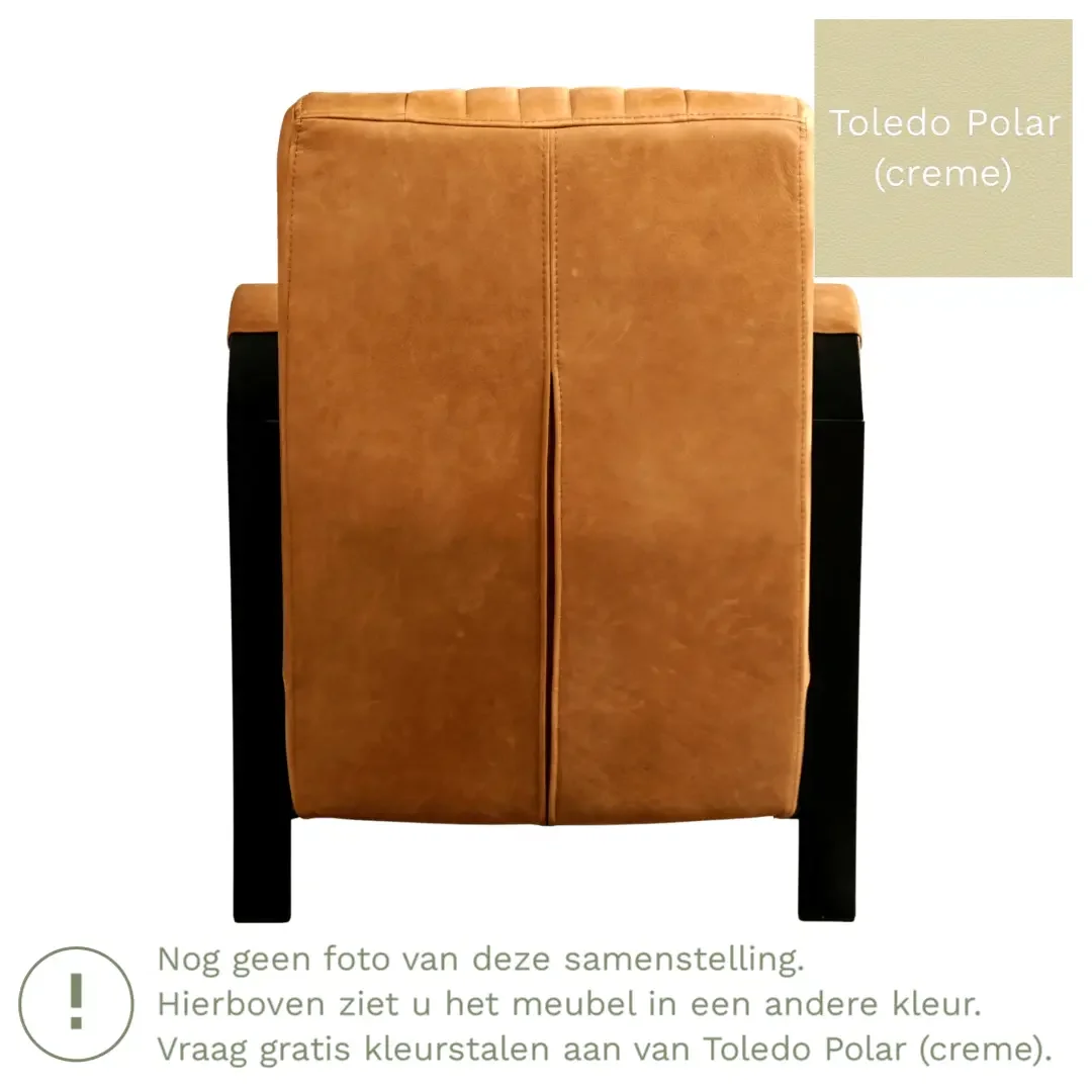 afbeelding van Leren fauteuil Glamour - Toledo Polar (crème)