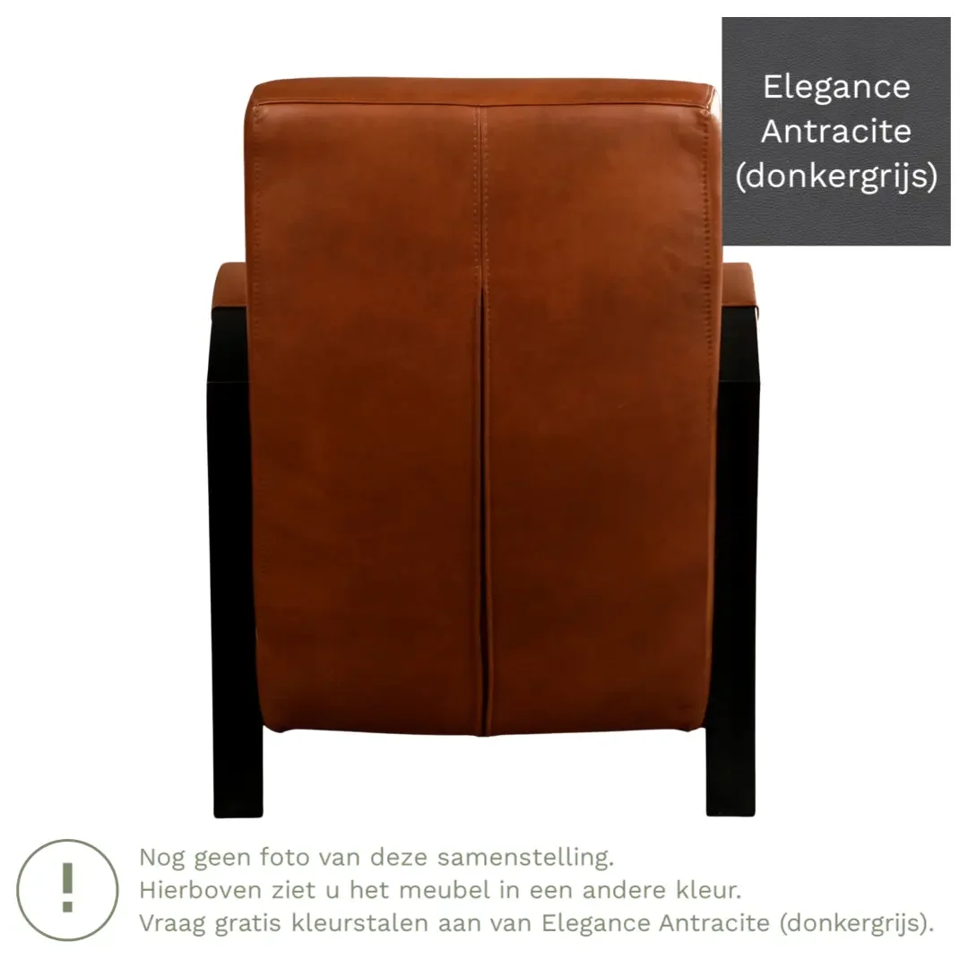 afbeelding van Leren fauteuil Glory - Elegance Antracite (donkergrijs)