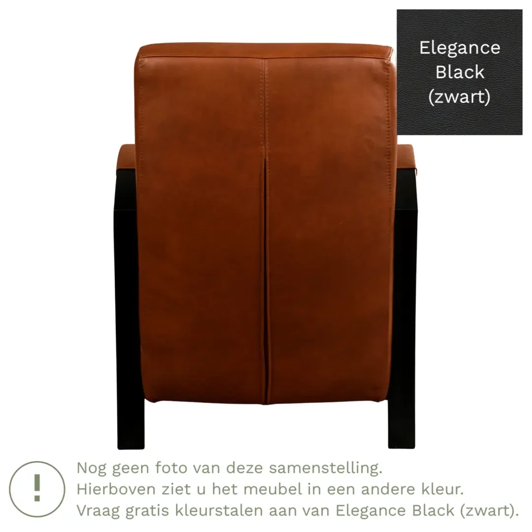 afbeelding van Leren fauteuil Glory - Elegance Black (zwart)