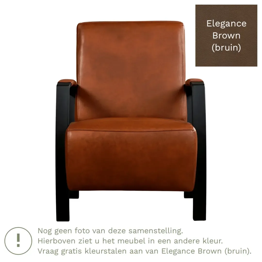 afbeelding van Leren fauteuil Glory - Elegance Brown (bruin)
