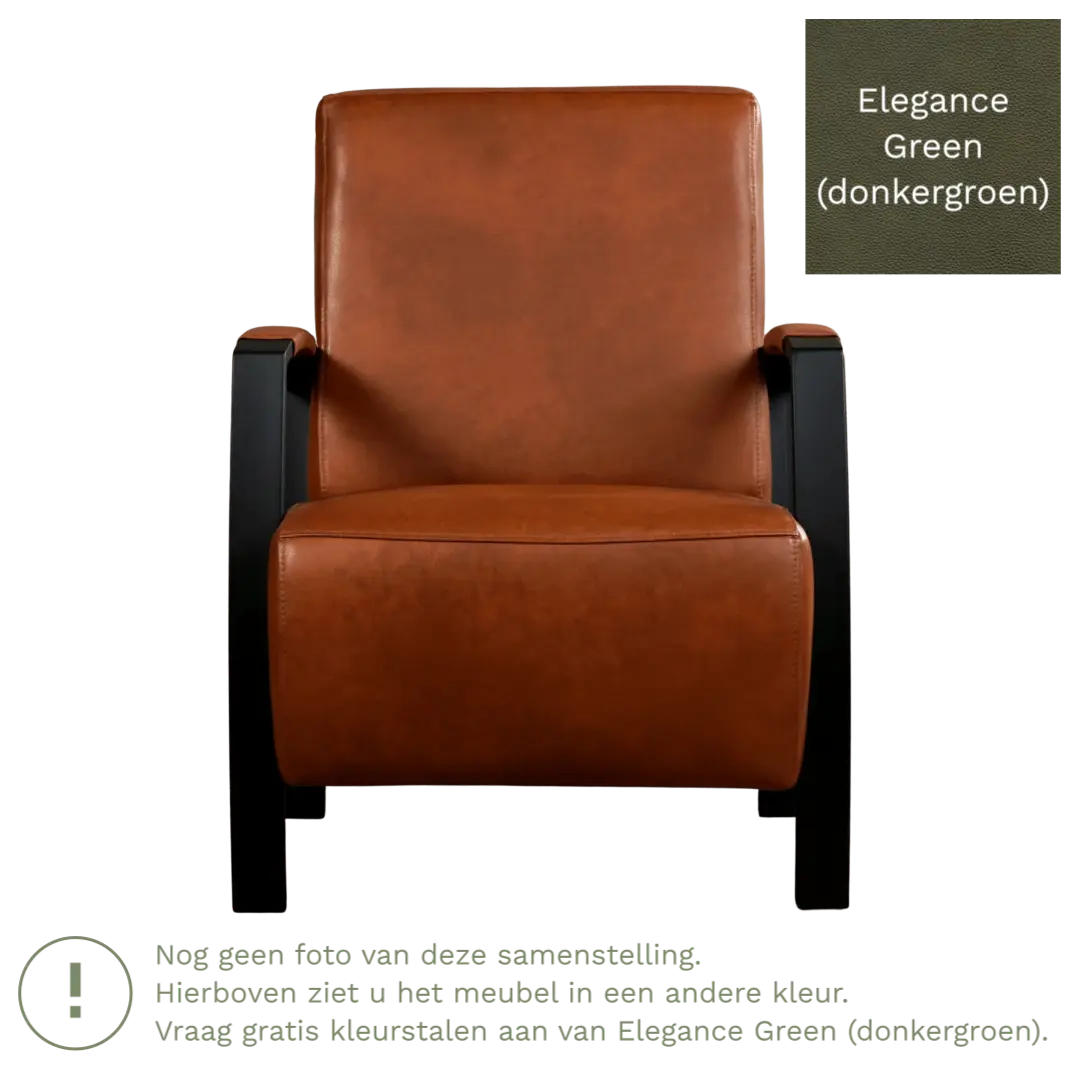 afbeelding van Leren fauteuil Glory - Elegance Green (donkergroen)