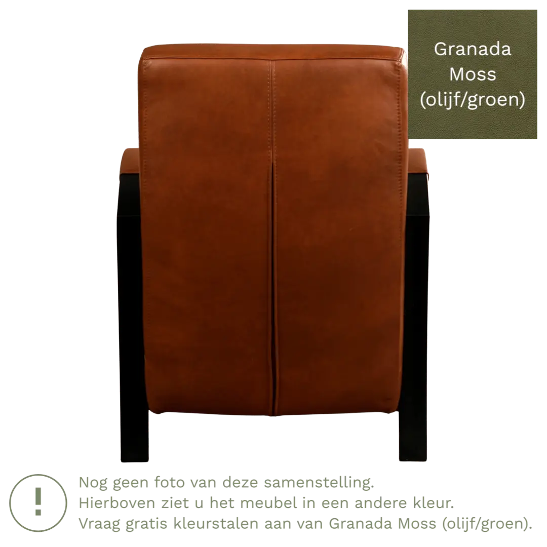 afbeelding van Leren fauteuil Glory - Granada Moss (olijf/groen)