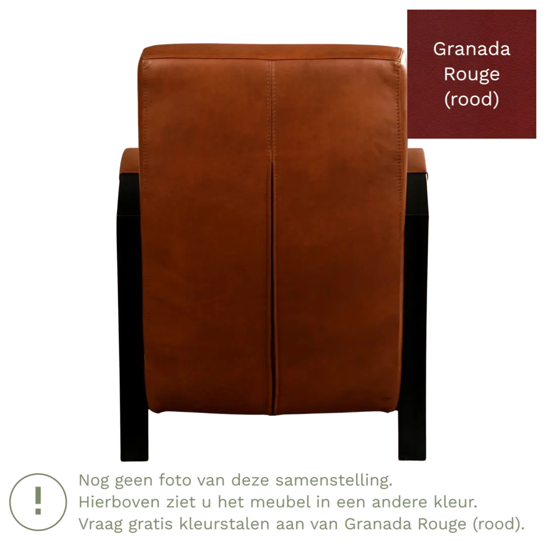 afbeelding van Leren fauteuil Glory - Granada Rouge (rood)