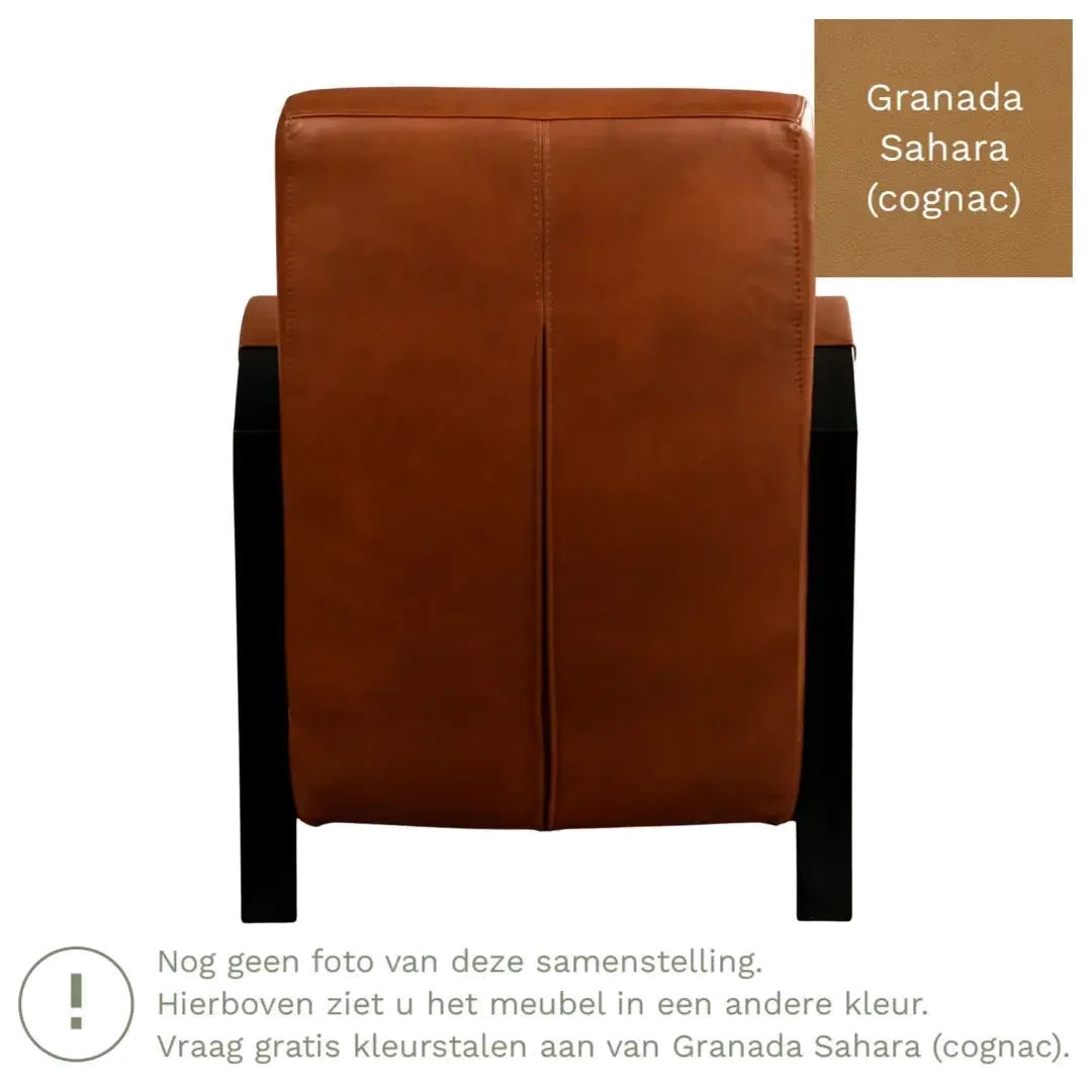 afbeelding van Leren fauteuil Glory - Granada Sahara (cognac)