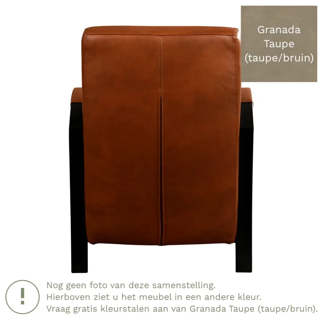 afbeelding van Leren fauteuil Glory - Granada Taupe (taupe/bruin)