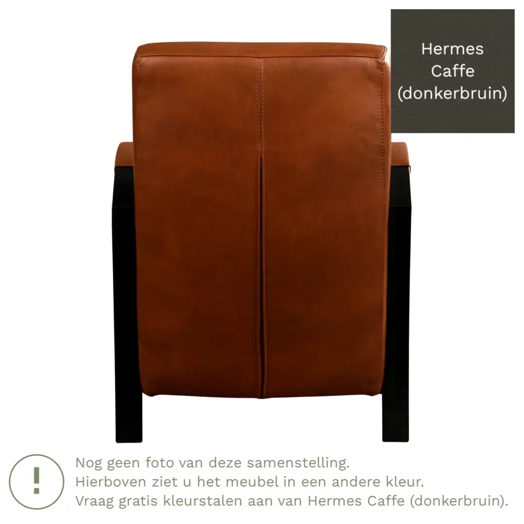 afbeelding van Leren fauteuil Glory - Hermes Caffe (donkerbruin)
