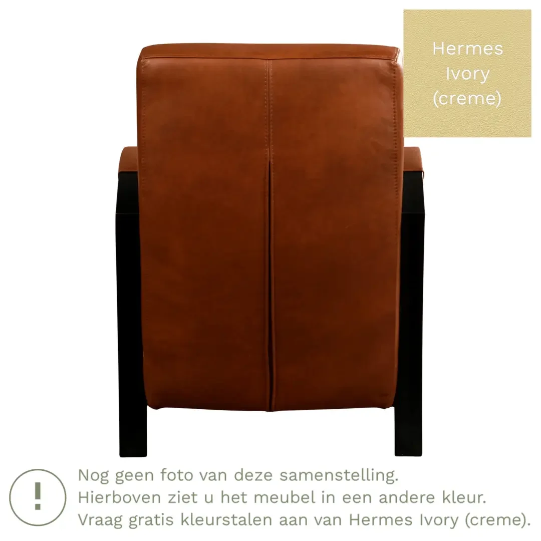 afbeelding van Leren fauteuil Glory - Hermes Ivory (crème)