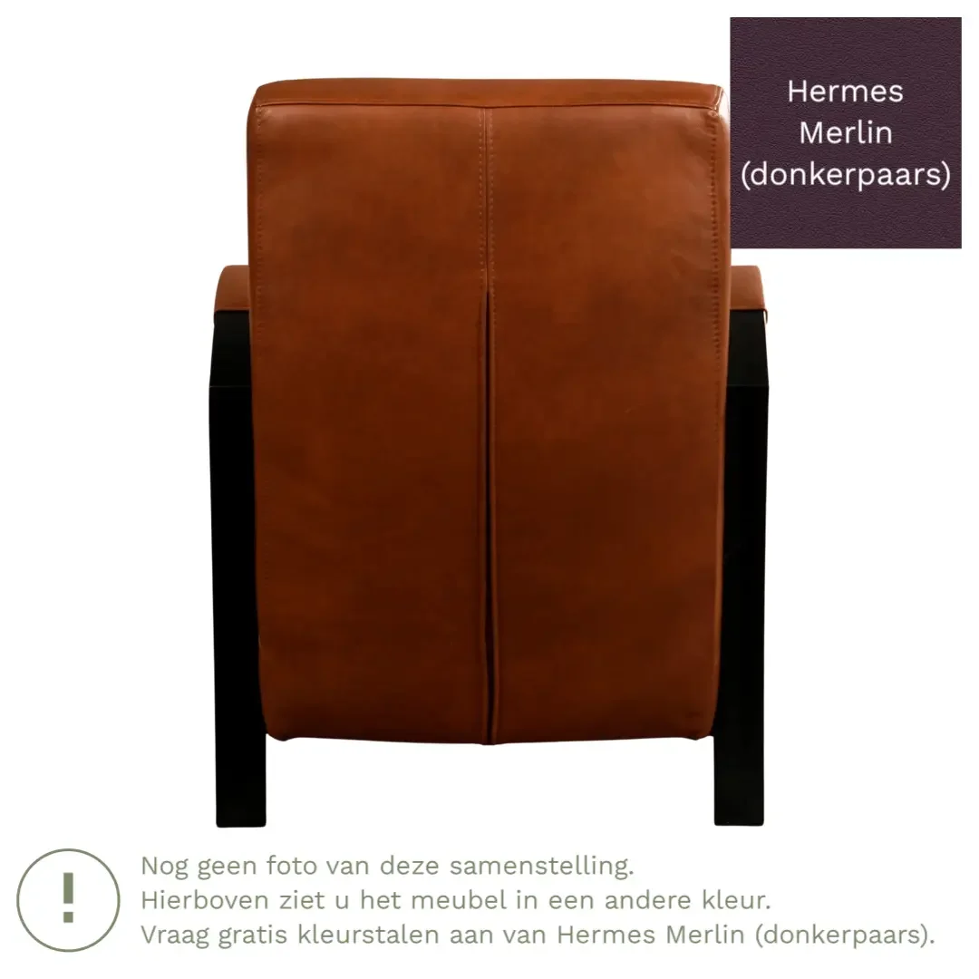 afbeelding van Leren fauteuil Glory - Hermes Merlin (donkerpaars)