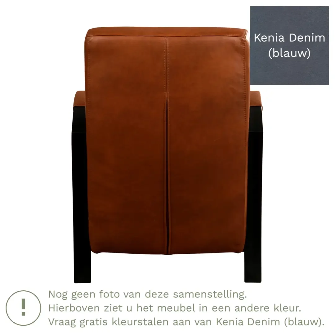 afbeelding van Leren fauteuil Glory - Kenia Denim (blauw)