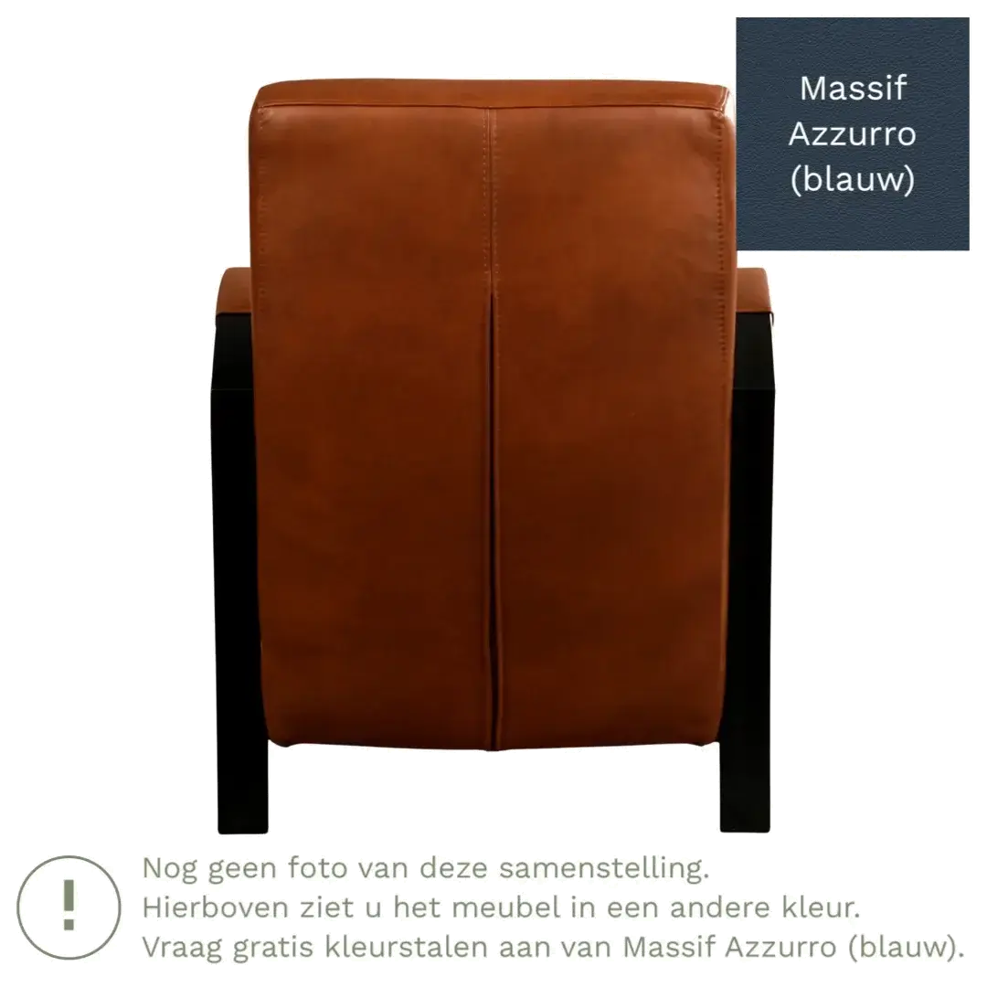 afbeelding van Leren fauteuil Glory - Massif Azzurro (blauw)