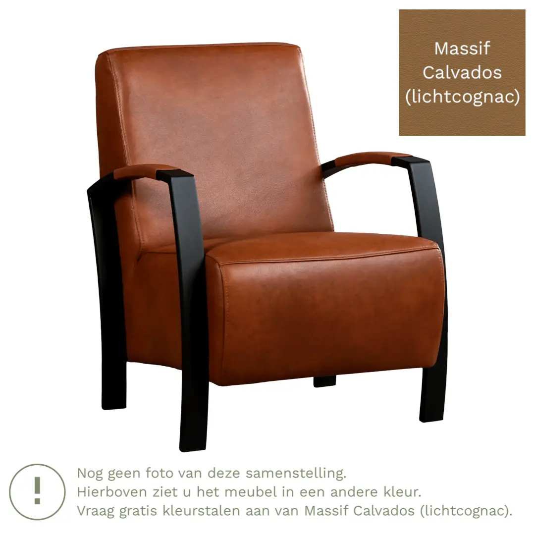 afbeelding van Leren fauteuil Glory - Massif Calvados (lichtcognac)