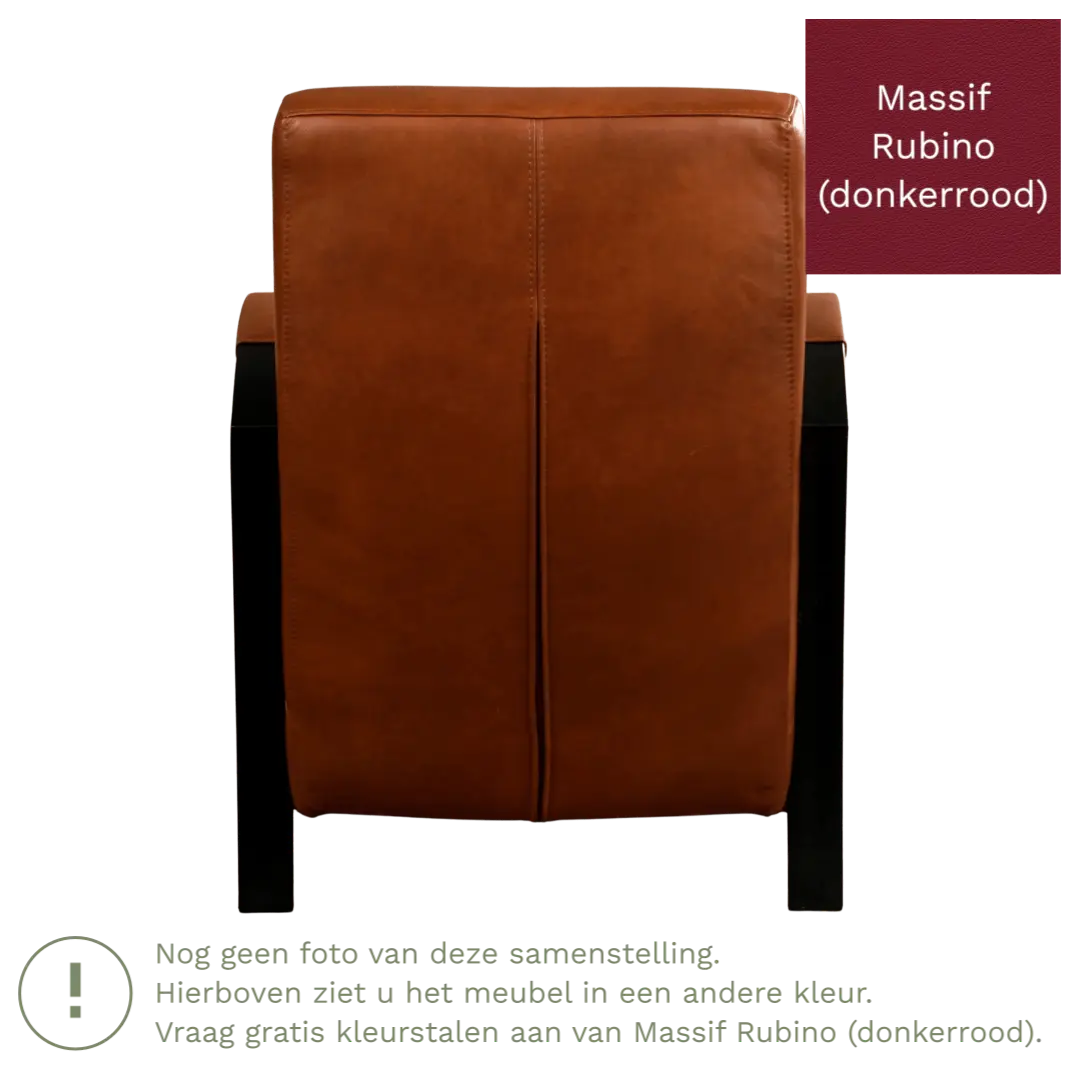 afbeelding van Leren fauteuil Glory - Massif Rubino (donkerrood)