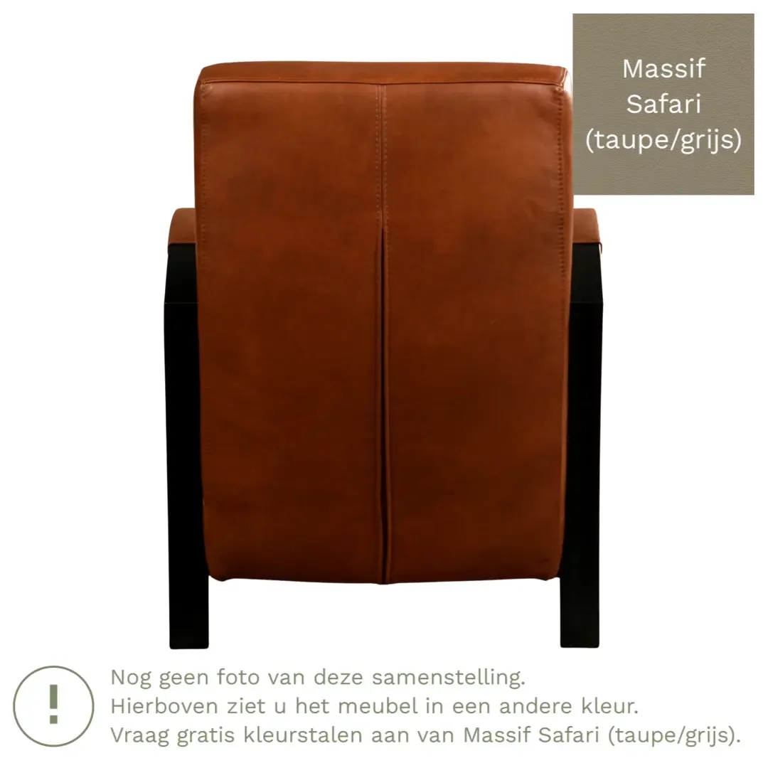 afbeelding van Leren fauteuil Glory - Massif Safari (taupe/grijs)