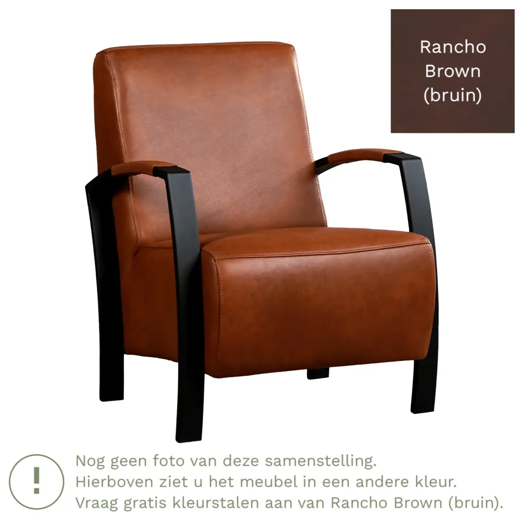afbeelding van Leren fauteuil Glory - Rancho Brown (bruin)