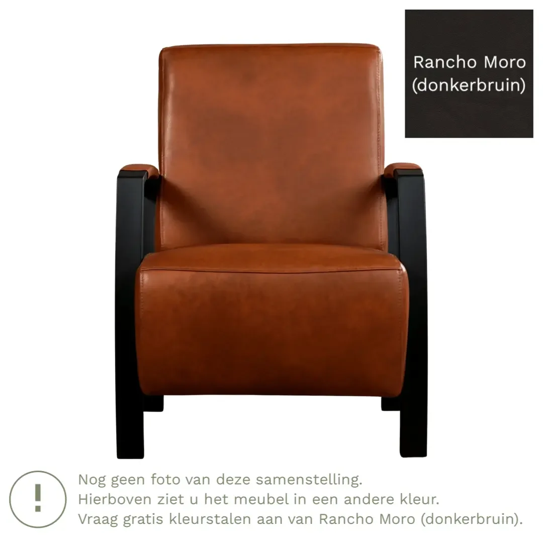 afbeelding van Leren fauteuil Glory - Rancho Moro (donkerbruin)