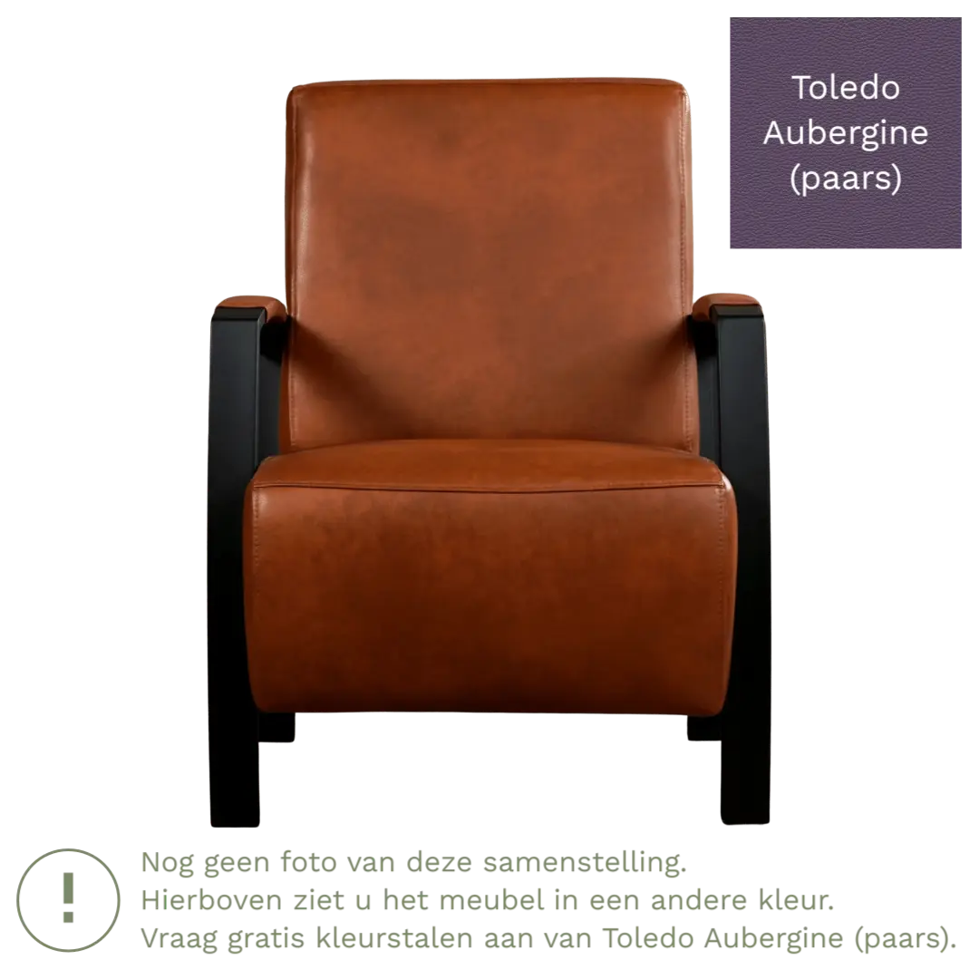 afbeelding van Leren fauteuil Glory - Toledo Aubergine (paars)